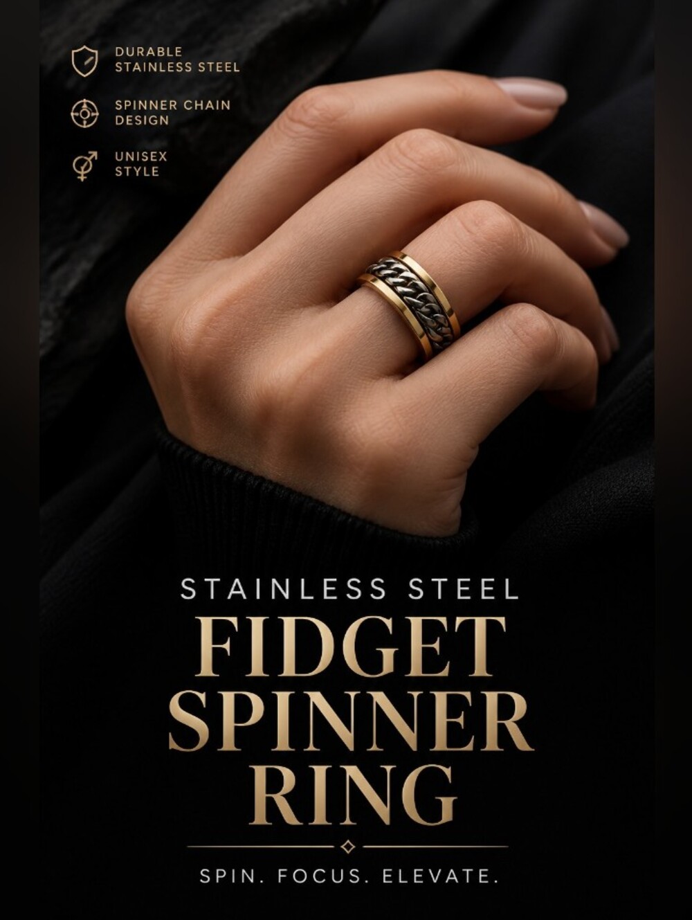 𝐒𝐭𝐚𝐢𝐧𝐥𝐞𝐬𝐬 𝐒𝐭𝐞𝐞𝐥 𝐅𝐢𝐝𝐠𝐞𝐭 𝐒𝐩𝐢𝐧𝐧𝐞𝐫 𝐑𝐢𝐧𝐠/𝐔𝐧𝐢𝐬𝐞𝐱